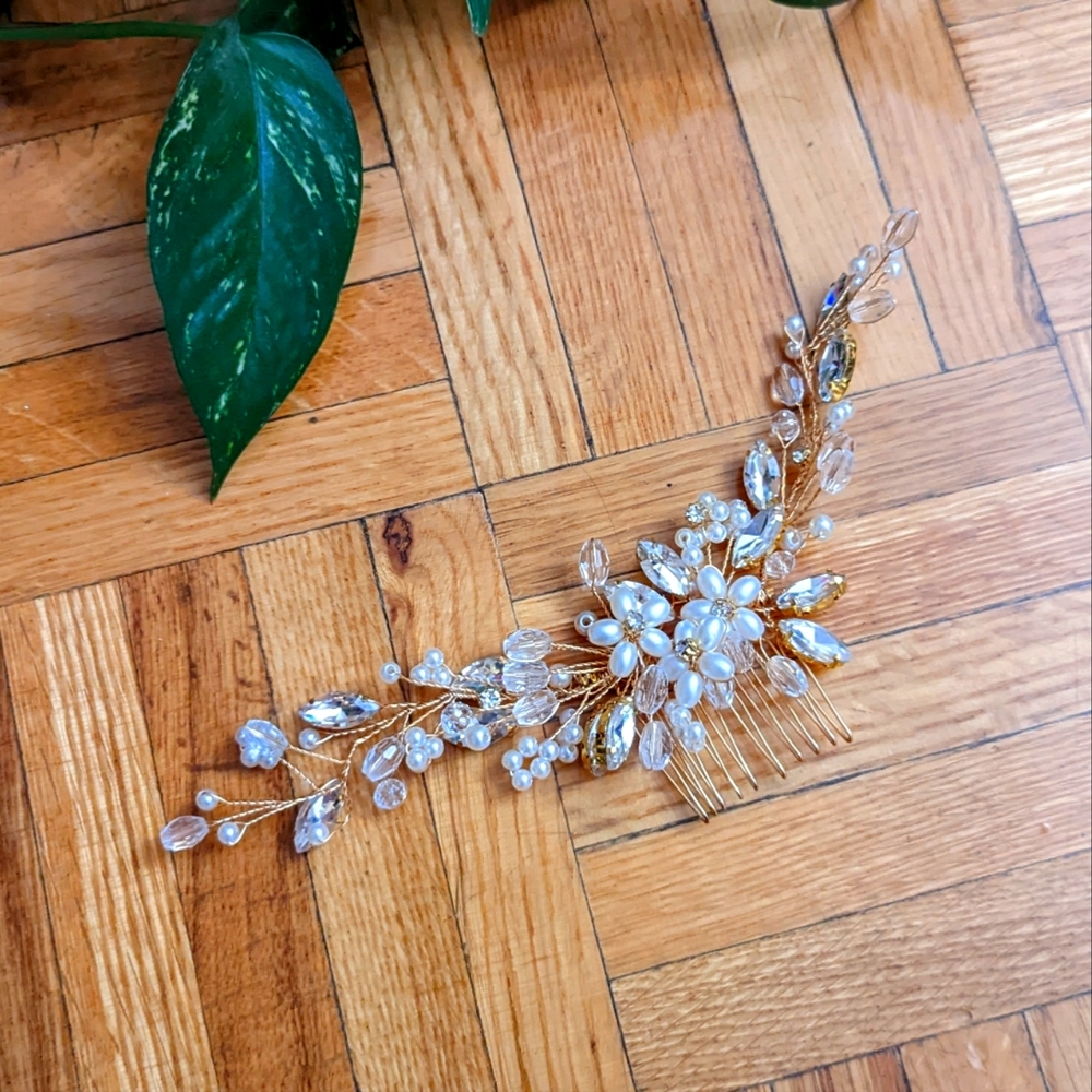 COPY - Stunning Seed Pearl and Crystal Wedding headpiece
